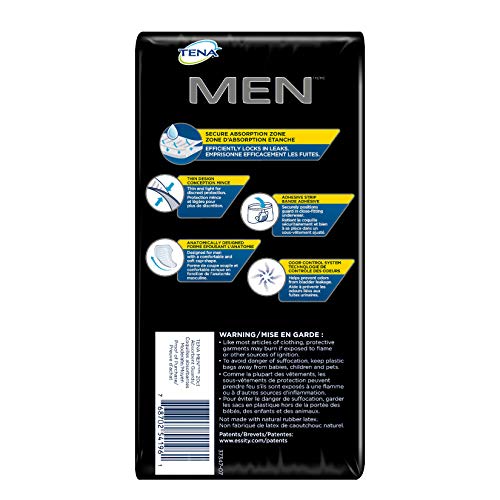 TENA Incontinence Guards for Men, Moderate Absorbency, 20 Count