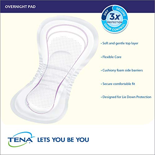 TENA Incontinence Pads for Women, Overnight, 45 Count 1 ea