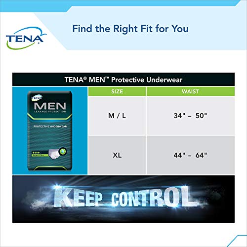 Tena Incontinence Underwear for Men, Protective, Medium/Large, 16...