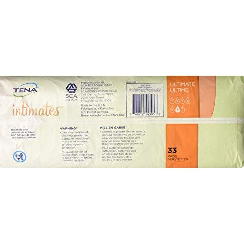 TENA Intimates Ultimate Female Incontinent Pad Regular Length 16...