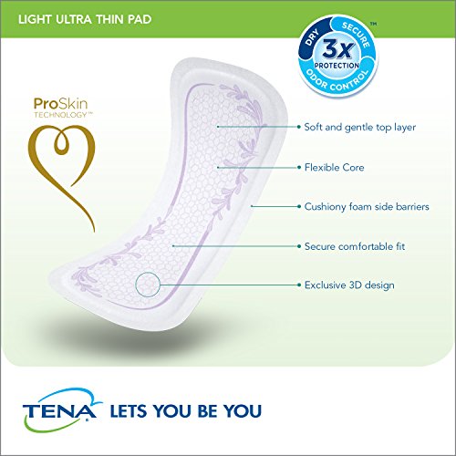Tena Intimates Ultra Thin Light Incontinence Pad Long, 24 Count