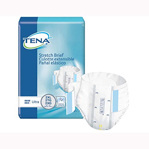 TENA Stretch Ultra Brief, 2X-LARGE, Tab Closure, Disposable Heavy...