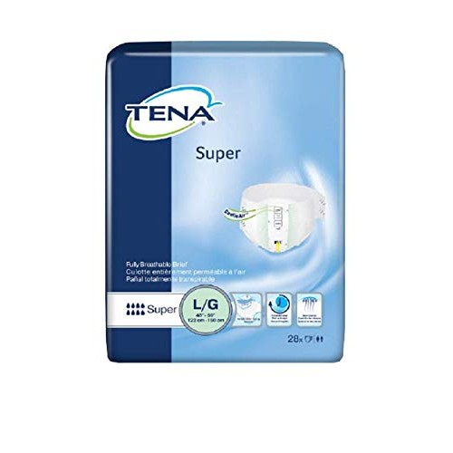 TENA Super Adult Incontinence Brief L Heavy Absorbency Overnight,...