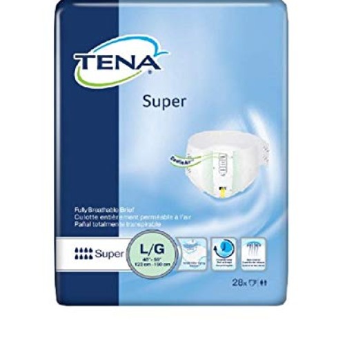 TENA Super Adult Incontinence Brief L Heavy Absorbency Overnight,...