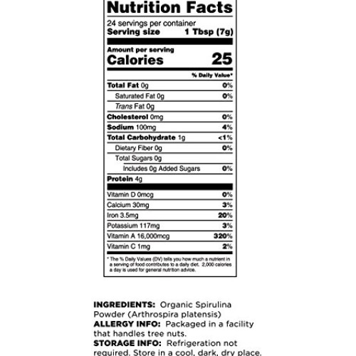 Terrasoul Superfoods Spirulina Powder Organic, 24 Ounces