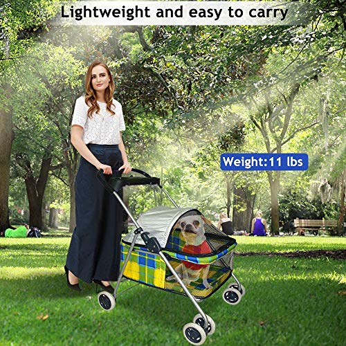Tffnew, Dog Stroller Pet Stroller Cat Strollers 4 Wheels Doggie C...