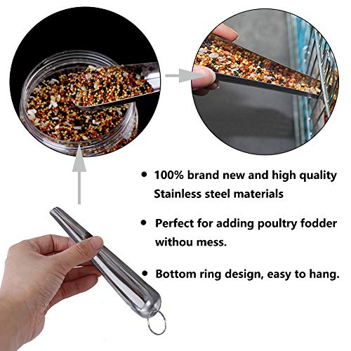 Parrot Feeding Bowls, Bird Cage Cups Holder - Stainless Steel Foo...