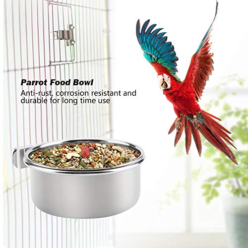 Parrot Feeding Bowls, Bird Cage Cups Holder - Stainless Steel Foo...