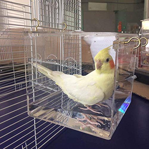 Tfwadmx Bird Bathtub for Cage Parrot Bath Shower Box Bowl No-Leak...