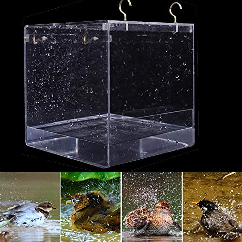 Tfwadmx Bird Bathtub for Cage Parrot Bath Shower Box Bowl No-Leak...