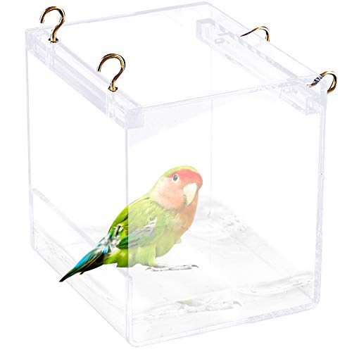 Tfwadmx Bird Bathtub for Cage Parrot Bath Shower Box Bowl No-Leak...