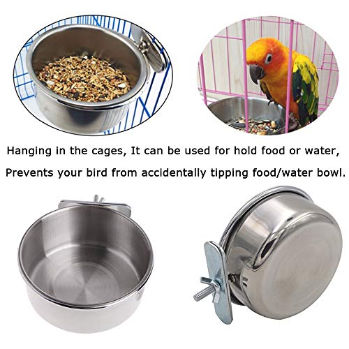 Tfwadmx Bird Feeding Dish Cups Parrot Food Bowl Clamp Holder Coop...