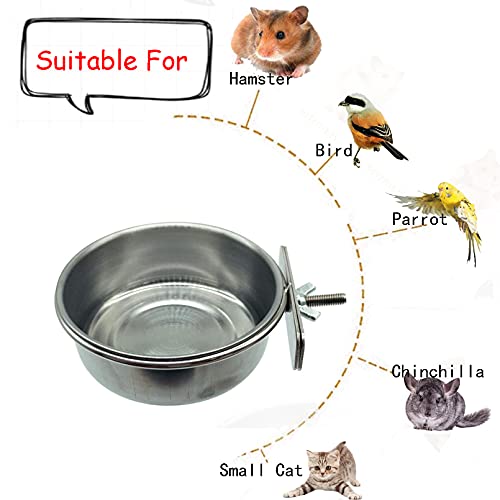 Tfwadmx Bird Feeding Dish Cups Parrot Food Bowl Clamp Holder Coop...