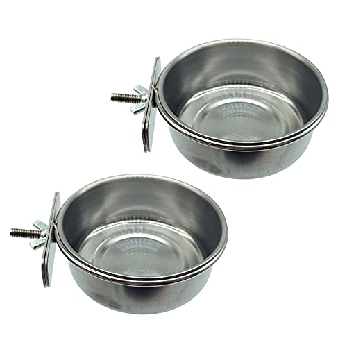 Tfwadmx Bird Feeding Dish Cups Parrot Food Bowl Clamp Holder Coop...
