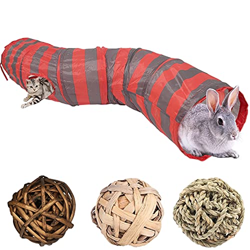 Tfwadmx Bunny Tunnel Rabbit Tunnels and Tubes, Collapsible Hideou...