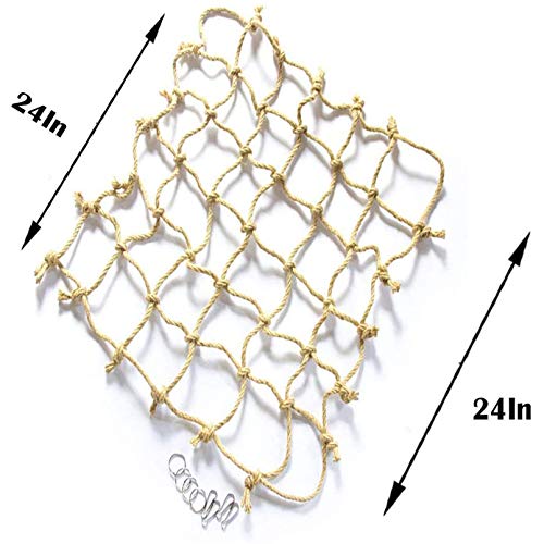 Tfwadmx Natural Bird Rope Net, Large Size - 24X24 Parrot Swin...