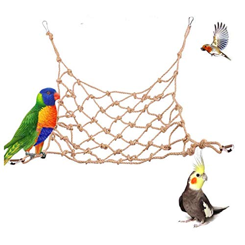 Tfwadmx Natural Bird Rope Net, Large Size - 24X24 Parrot Swin...