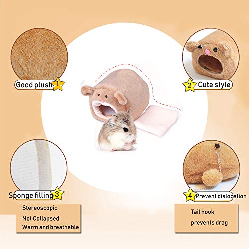 Tfwadmx Rat Bed, Hamster Nest Fleece Hut Winter Warm House Sleep ...