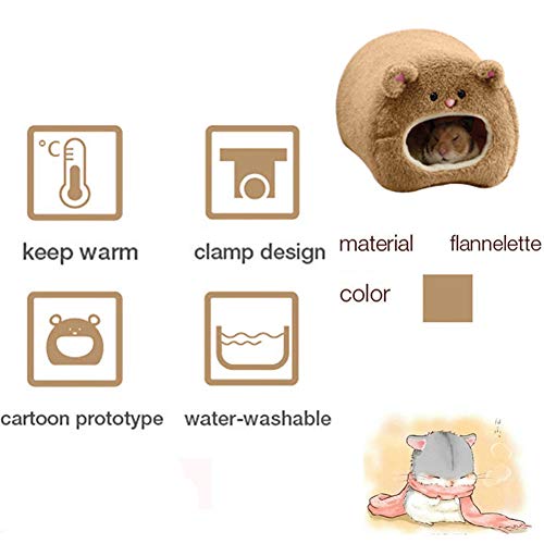 Tfwadmx Rat Bed, Hamster Nest Fleece Hut Winter Warm House Sleep ...