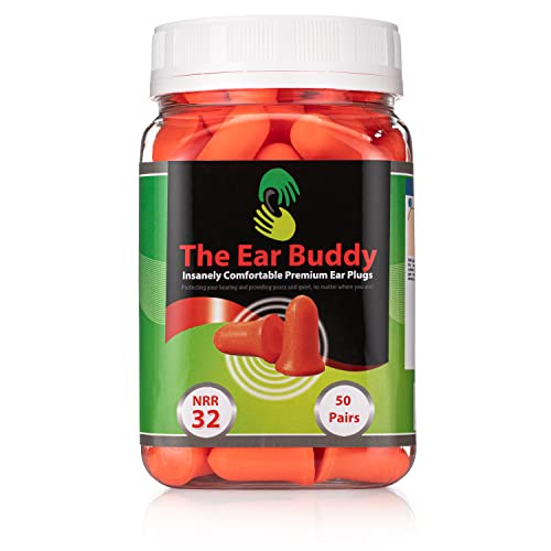 The Ear Buddy Premium Soft Foam Ear Plugs for Sleeping Noise Canc...