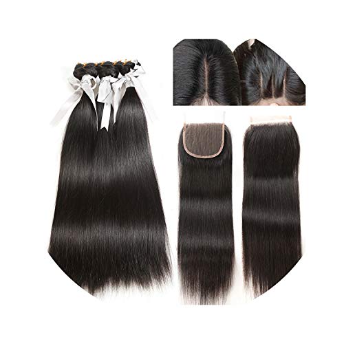 Human Hair Bundles With Closure 3 4 Bundles With Closure Remy Hai...