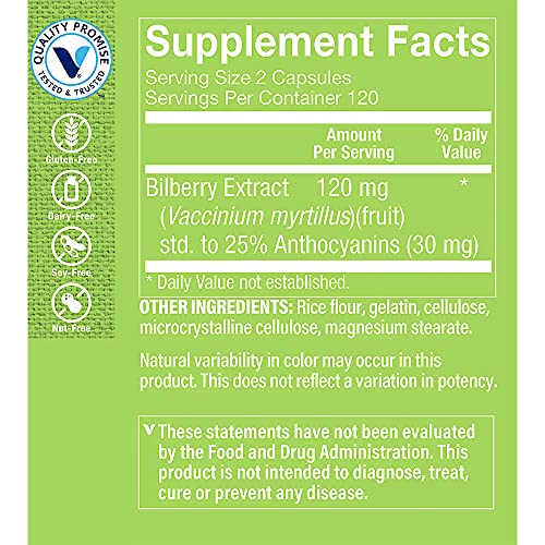 The Vitamin Shoppe Bilberry Extract 120MG, Antioxidant That Promo...
