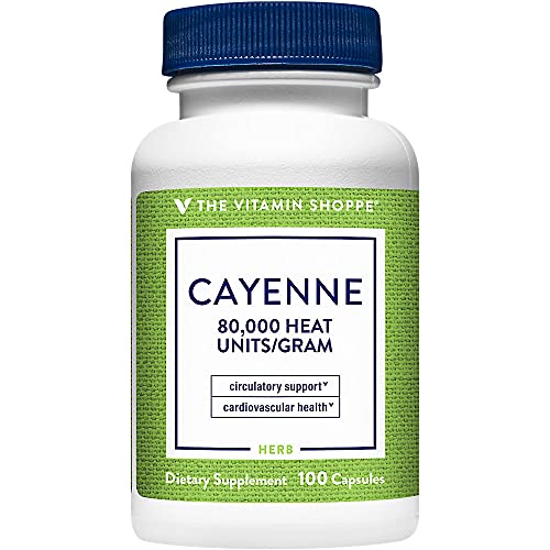 The Vitamin Shoppe Cayenne Extract 450MG Capsicum, Promotes Car...