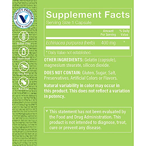 The Vitamin Shoppe Echinacea 400MG Echinacea Purpurea, Herbal S...