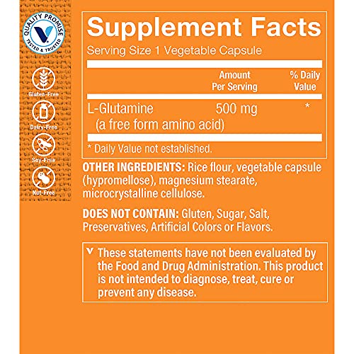 The Vitamin Shoppe LGlutamine 500MG, A Free Form Amino Acid, Supp...