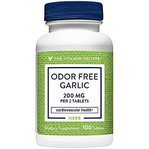 The Vitamin Shoppe Odor Free Garlic 200MG, Herbal Supplement That...