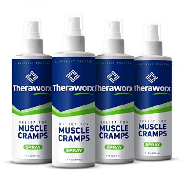 Theraworx Relief Muscle Cramp & Spasm Spray Fast-Acting Leg Soren...