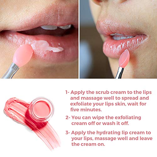 Lip Scrub+Lip Sleeping Mask Double Effect with Collagen Peptides,...