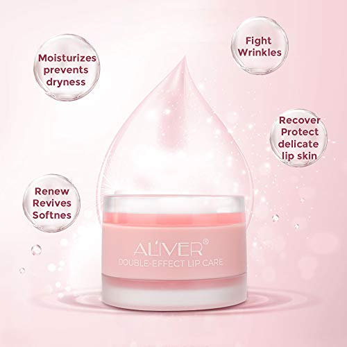 Lip Scrub+Lip Sleeping Mask Double Effect with Collagen Peptides,...
