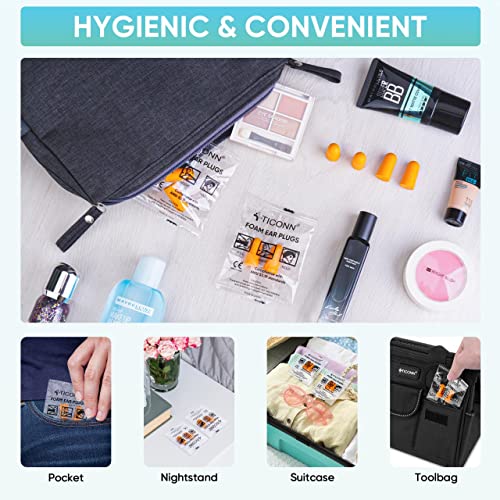 TICONN 200 Pairs Ear Plugs, 32dB Noise Reduction Earplugs for Sle...