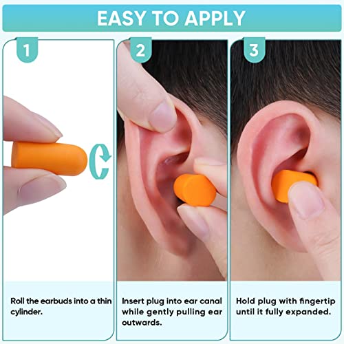TICONN 200 Pairs Ear Plugs, 32dB Noise Reduction Earplugs for Sle...