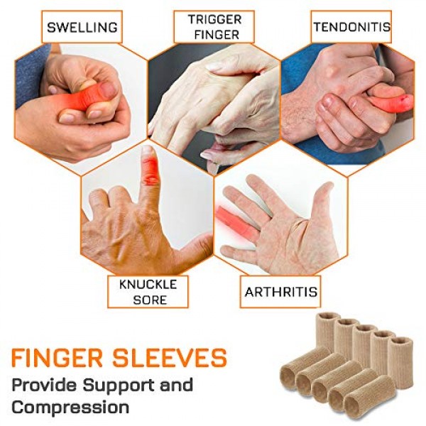 Finger Sleeves, Thumb Splint Brace Support Protector Breathable E...