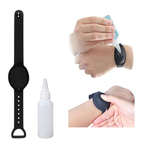 3 Sets Silicone Hand Sanitizer Bracelet Dispenser with Travel Bot...