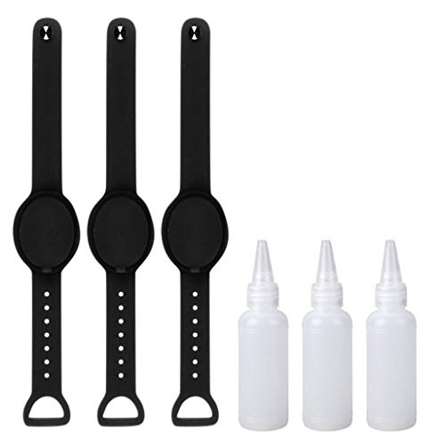 3 Sets Silicone Hand Sanitizer Bracelet Dispenser with Travel Bot...