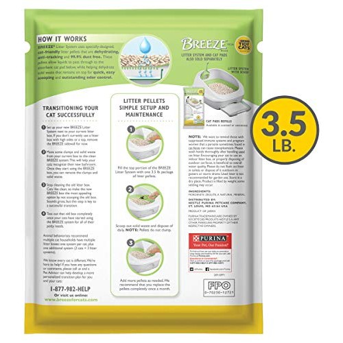 Purina Tidy Cats BREEZE Cat Litter Pellets Refill 3.5 lb. bag Pa...