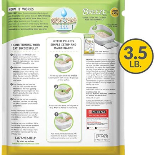 Purina Tidy Cats BREEZE Cat Litter Pellets Refill 3.5 lb. bag Pa...