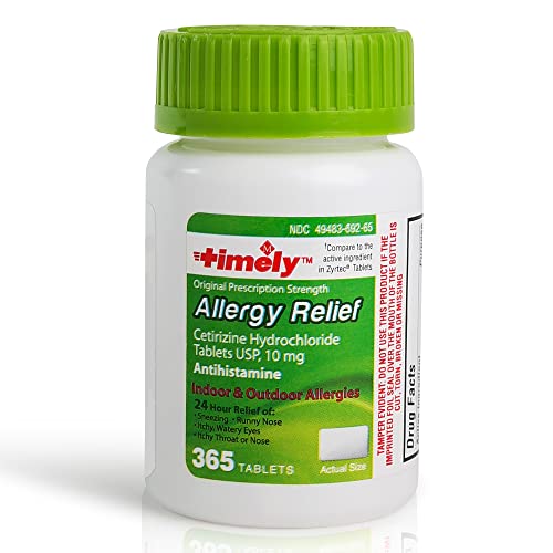 TIME-CAP LABS, INC. Timely Cetirizine HCl 10 Mg 365 Tablets - Com...