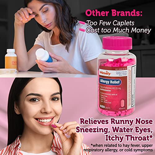 Timely Allergy Relief Diphenhydramine HCl 25 mg - 650 Caplets - C...