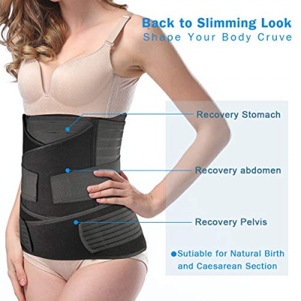 3 in 1 Postpartum Belly Band Support Recovery Belt Post Pregnancy...