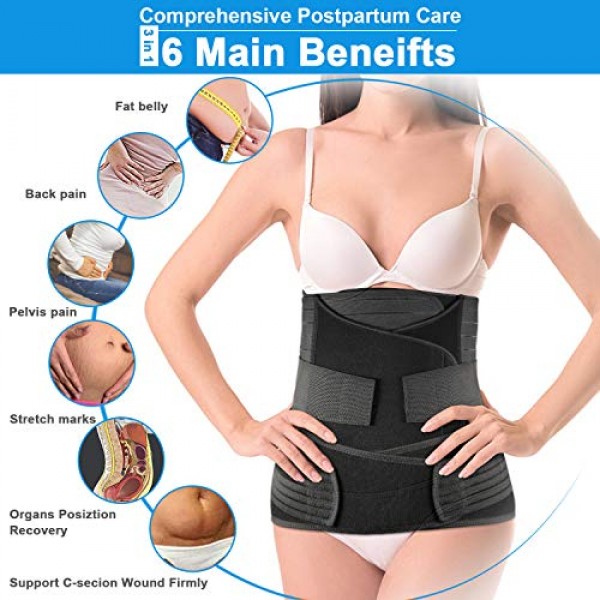 3 in 1 Postpartum Belly Girdle Support Recovery Band Fajas Postpa...