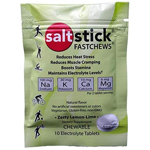 SaltStick Fastchews Chewable Electrolyte Tablets, Zesty Lemon Lim...