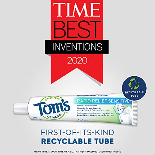 Toms of Maine Fluoride-Free Rapid Relief Sensitive Toothpaste, F...