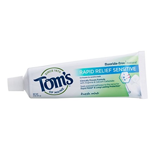 Toms of Maine Fluoride-Free Rapid Relief Sensitive Toothpaste, F...