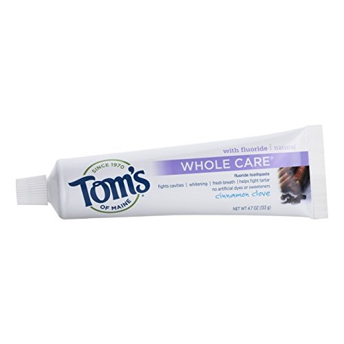 Toms of Maine Whole Care Fluoride Toothpaste, Cinnamon Clove, 4....