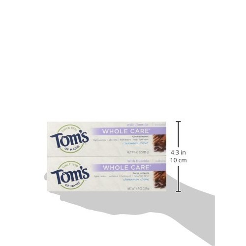 Toms of Maine Whole Care Fluoride Toothpaste, Cinnamon Clove, 4....