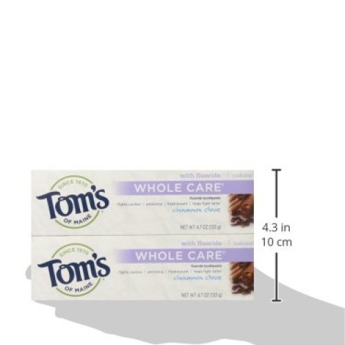 Toms of Maine Whole Care Fluoride Toothpaste, Cinnamon Clove, 4....
